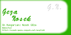 geza nosek business card